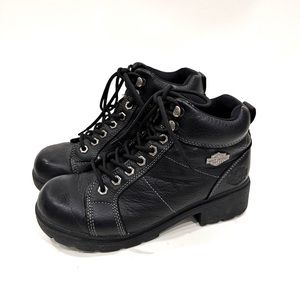 Harley Davidson Women’s Lace Up Leather Bike Motorcycle Boots